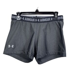 Under Armour Compression Shorts Womens Small Gray HeatGear 2.5 Inseam